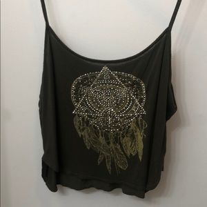 Charlotte Russe green cropped tank